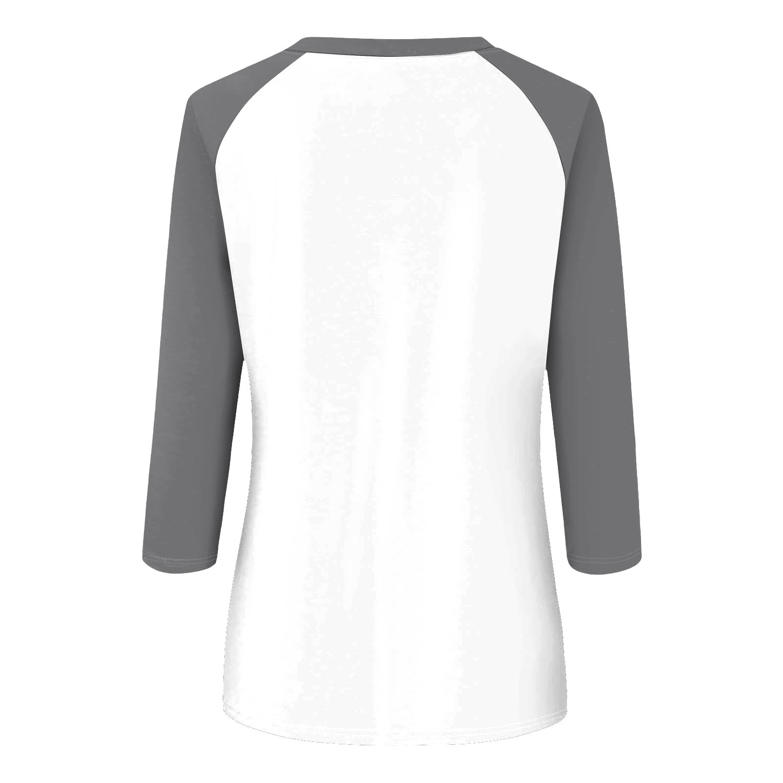 thumbnail image 5 of Camiseta informal de manga 3/4 y cuello redondo para mujer, versátil, de poliéster, tallas S-XXL, 5 of 5